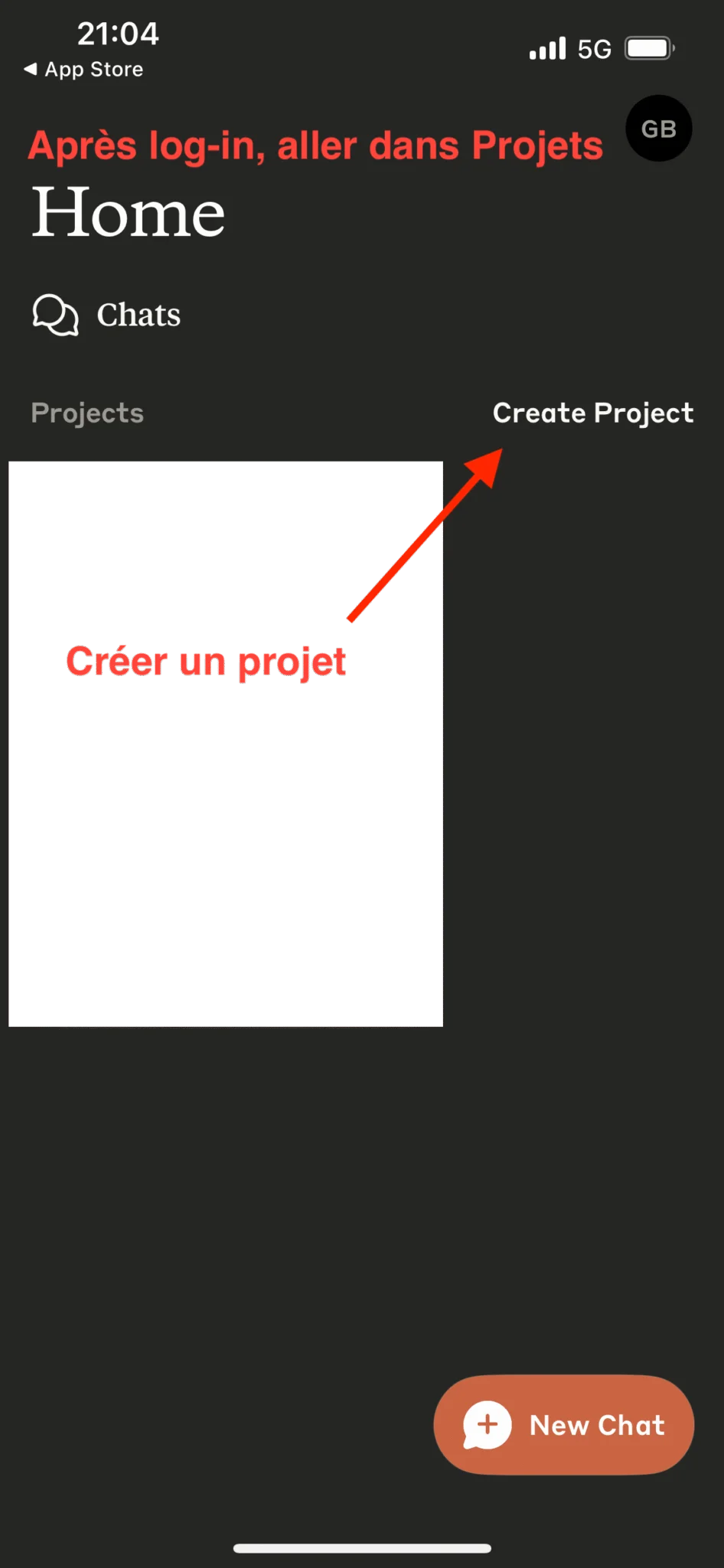 Créer un nouveau projet